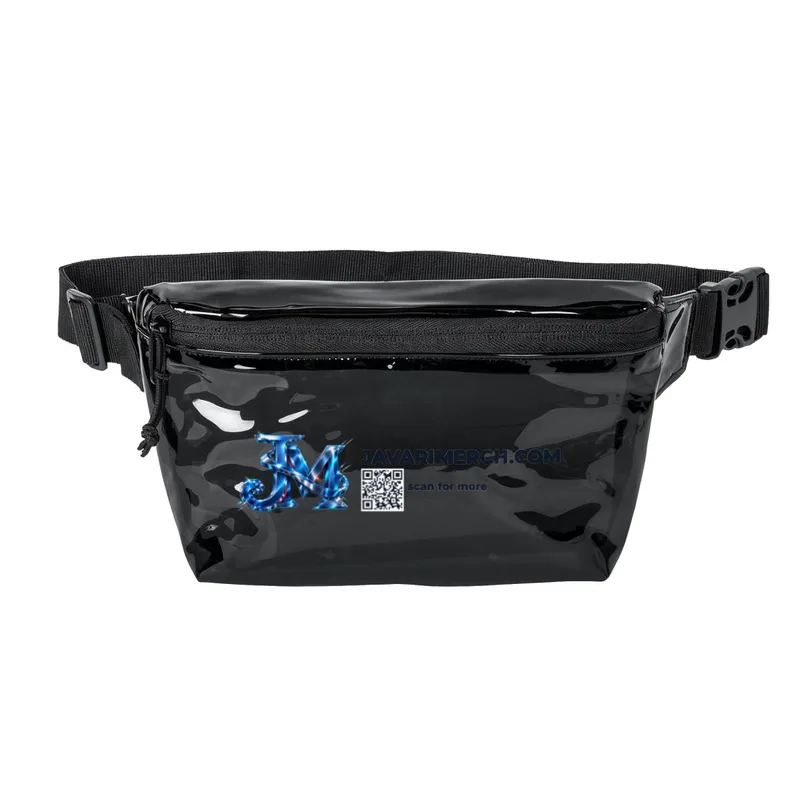 Transparent Fanny Pack in Black Smoke/Black