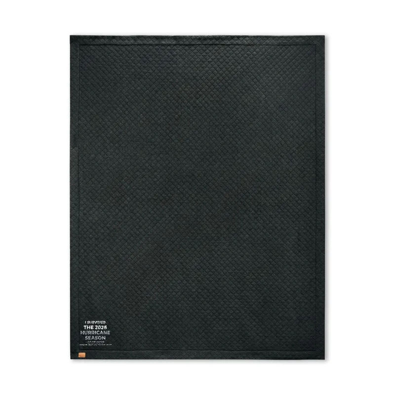 Diamond Quilt Blanket (Embroidery) in Dark Grey Heather