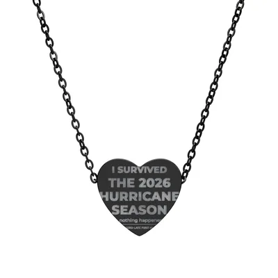 Heart Necklace (Engraving) in Black PVD coating