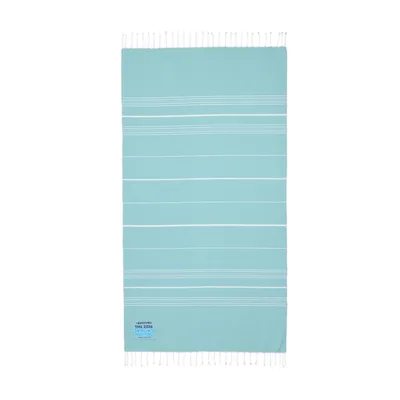 Cali Throw (Embroidery) in Aquamarine/ White