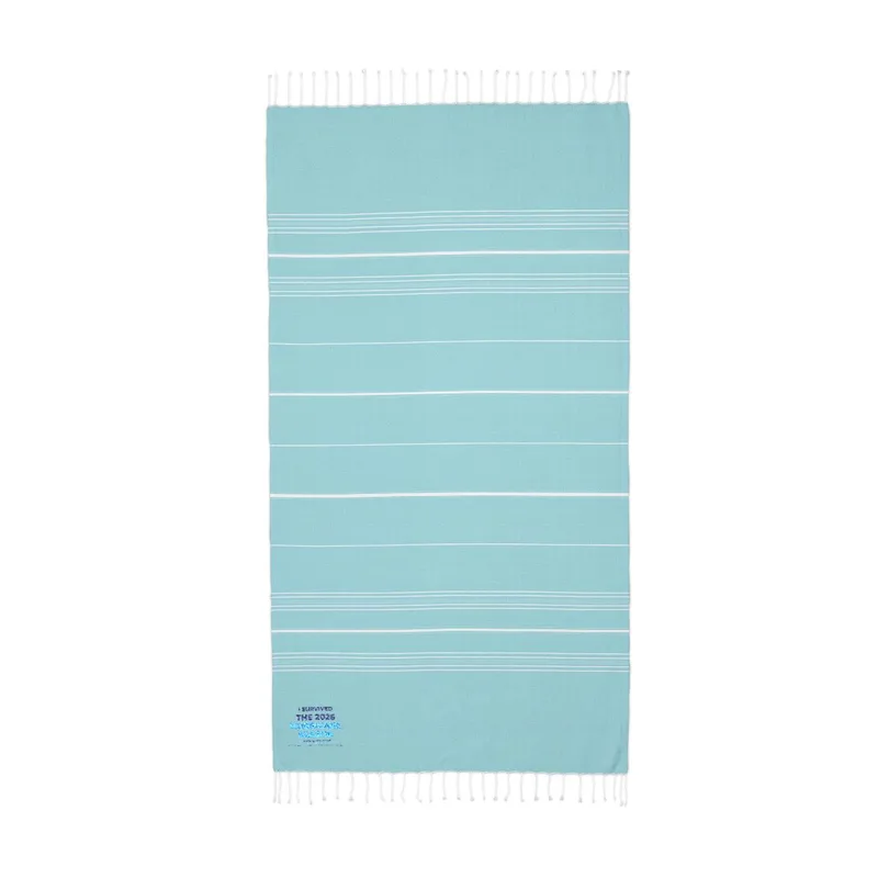 Cali Throw (Embroidery) in Aquamarine/ White