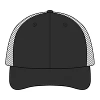 Double Mesh Snapback Sandwich Bill Cap — Black/ Shock Green · One size