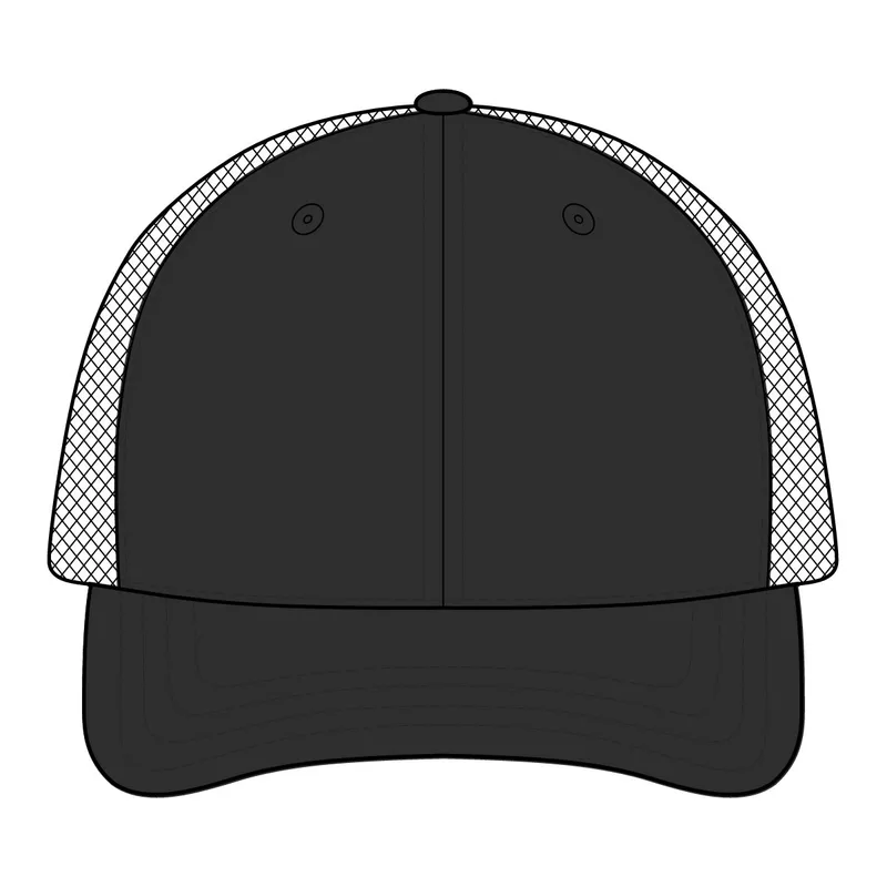 Double Mesh Snapback Sandwich Bill Cap in Black/ Shock Green