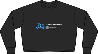 Women's Lightweight Crop Crewneck Sweatshirt in Black Camo