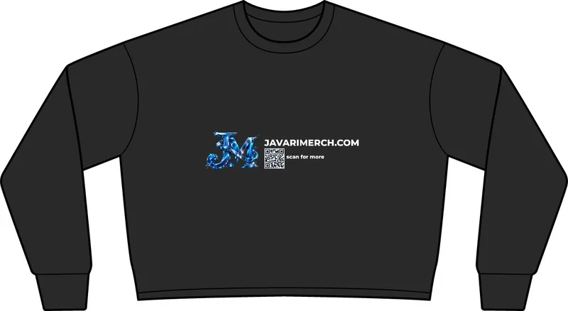 Women's Lightweight Crop Crewneck Sweatshirt in Black Camo