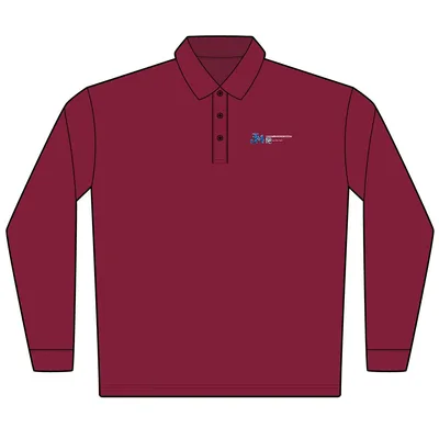 Men's Pinnacle Performance Long Sleeve Piqué Polo in Burgundy
