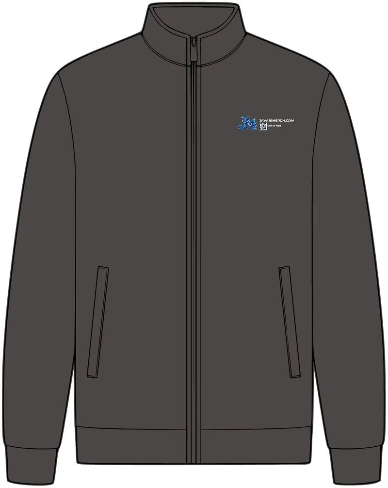 Interlock Full-Zip in Charcoal Heather/ Medium Heather Grey