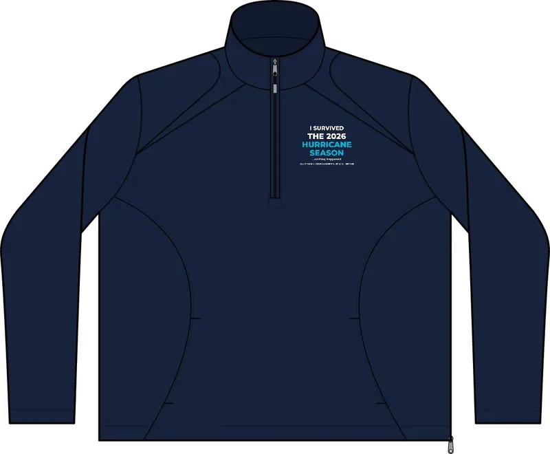 1/2-Zip Wind Shirt in True Navy/ White