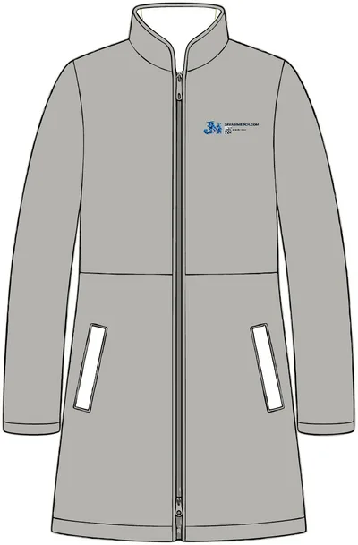 Women's Arc Sweater Fleece Long Jacket in Deep Smoke Heather