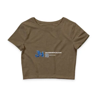Women’s Poly-Cotton Crop Tee in Heather Olive