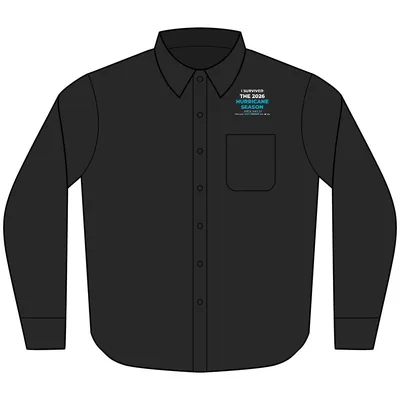 Tall Long Sleeve Easy Care Shirt in Black/ Light Stone