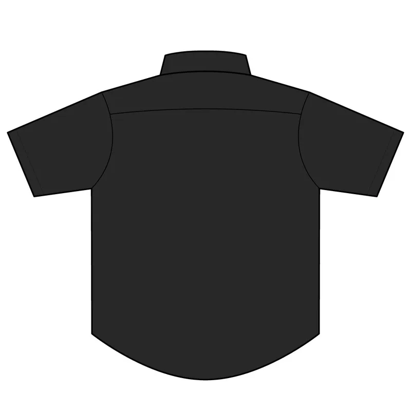 Short Sleeve Twill Shirt in Black