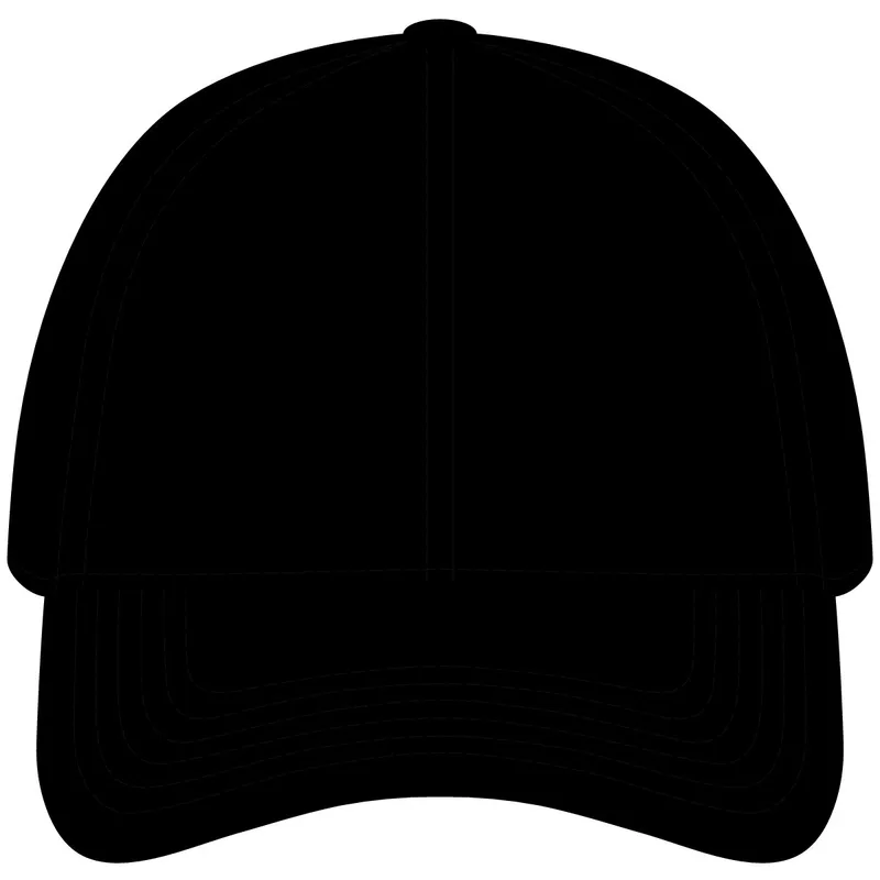 Structured Six-Panel Baseball Cap in Black