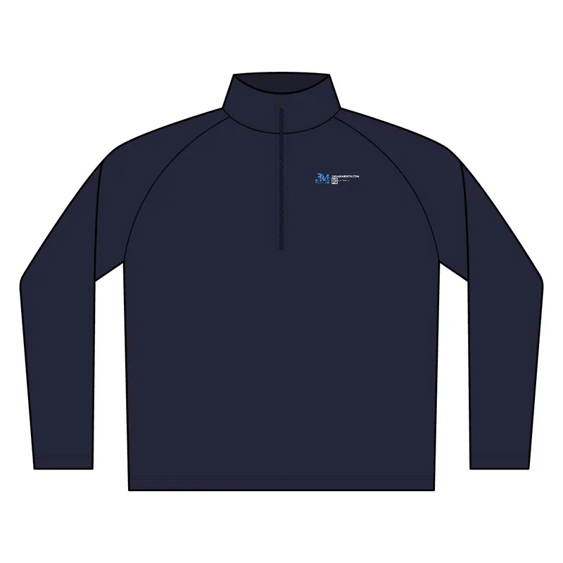 Sport-Wick Stretch Contrast 1/4-Zip Pullover in True Navy/ True Navy Heather