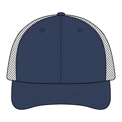 Bio-Washed Trucker Cap in Navy/ Grey
