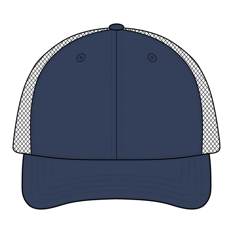 Bio-Washed Trucker Cap in Navy/ Grey