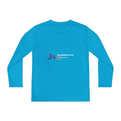 Youth Long Sleeve Competitor Tee in Atomic Blue