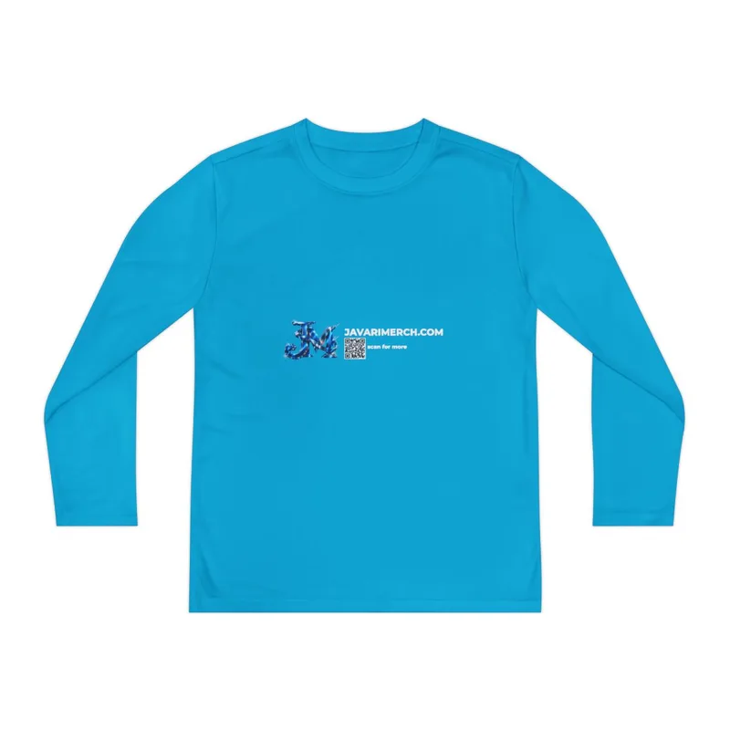 Youth Long Sleeve Competitor Tee in Atomic Blue