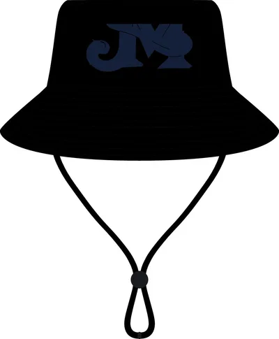 Wide Brim Bucket Hat in Black
