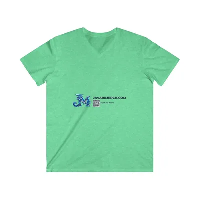 Men's Fitted V-Neck Short Sleeve Tee in Heather Irish Green