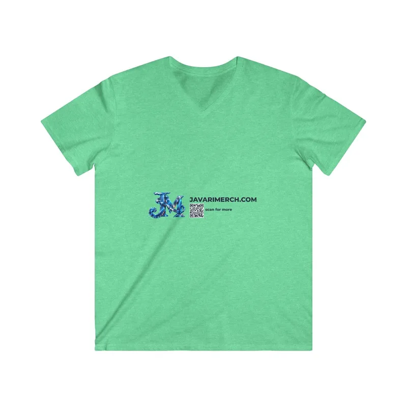 Men's Fitted V-Neck Short Sleeve Tee in Heather Irish Green