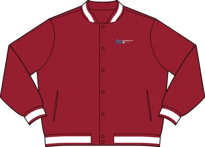 Insulated Varsity Jacket in Deep Red