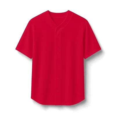 PosiCharge Tough Mesh Full-Button Jersey in True Red