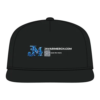 Snapback Five-Panel Rope Cap in Black/ Black