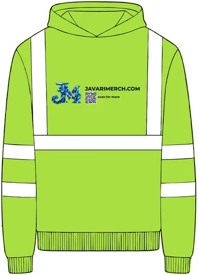 Unisex Hi-Vis Hooded Sweatshirt in Lime