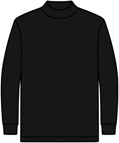 Interlock Knit Mock Turtleneck in Black