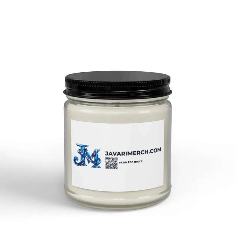 Scented Soy Candles with Black Lid, (4 and 9oz) in Amber Jar + Black Lid