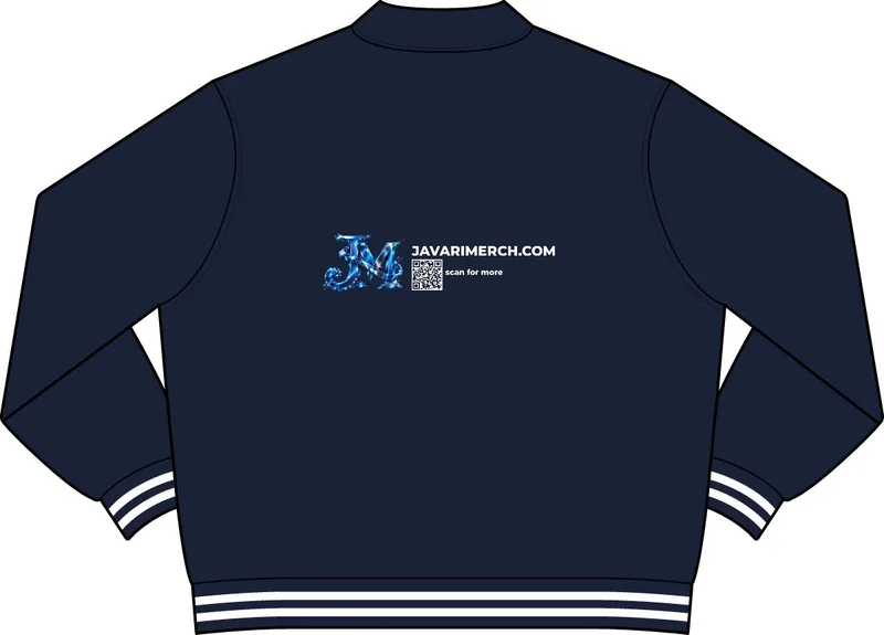 Unisex Collared Varsity Jacket in Navy