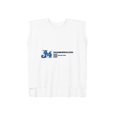 Women’s Flowy Rolled Cuffs Muscle Tee in White
