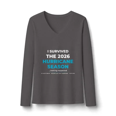 Women's Very Important Tee Long Sleeve V-Neck in Heathered Charcoal