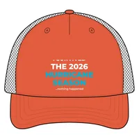 Printed Five-Panel Trucker Cap — Ranges Grey/ Dark Orange · One size