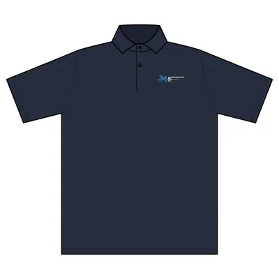 Men's USA Made Mini Stripe Tech Polo in Marine