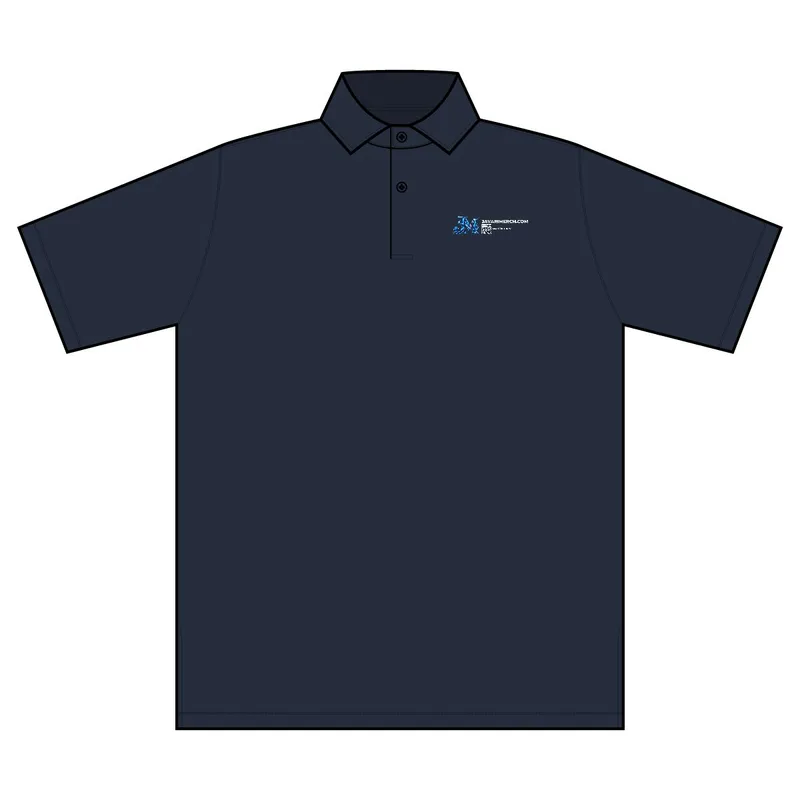 Men's USA Made Mini Stripe Tech Polo in Marine