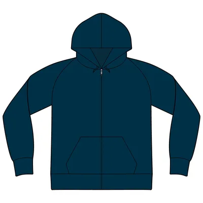 Unisex Icon Lightweight Loopback Terry Full-Zip Hooded Sweatshirt in Indigo