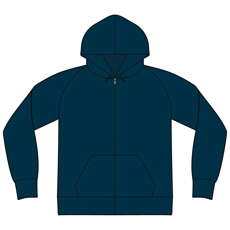 Unisex Icon Lightweight Loopback Terry Full-Zip Hooded Sweatshirt in Indigo