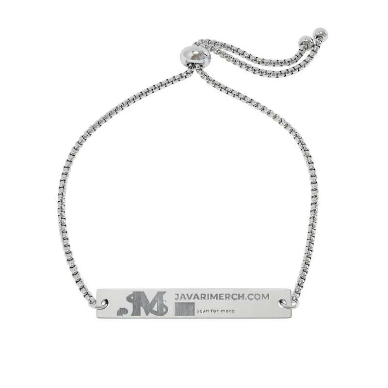 Adjustable Flat Bar Bracelet (Engraving) in 18K Gold PVD coating