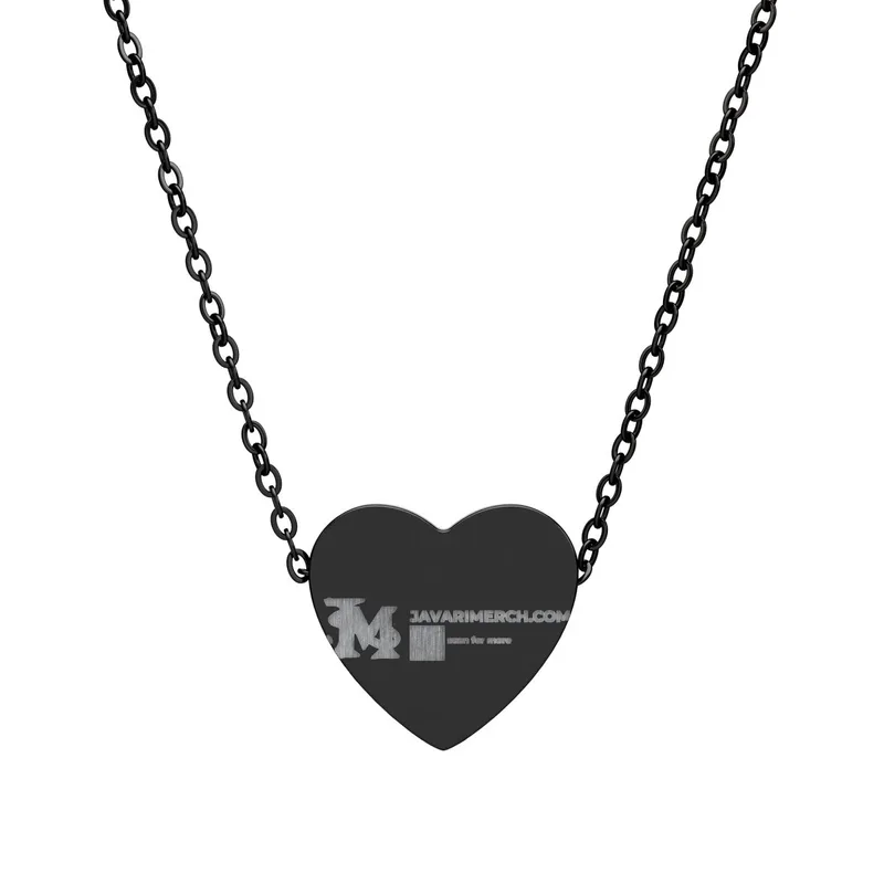 Heart Necklace (Engraving) in Black PVD coating
