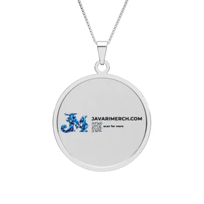 Round Border Photo Pendant in Stainless Steel