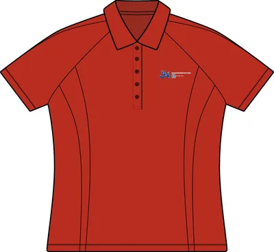 Women's PosiCharge Micro-Mesh Colorblock Polo in Black/ Red