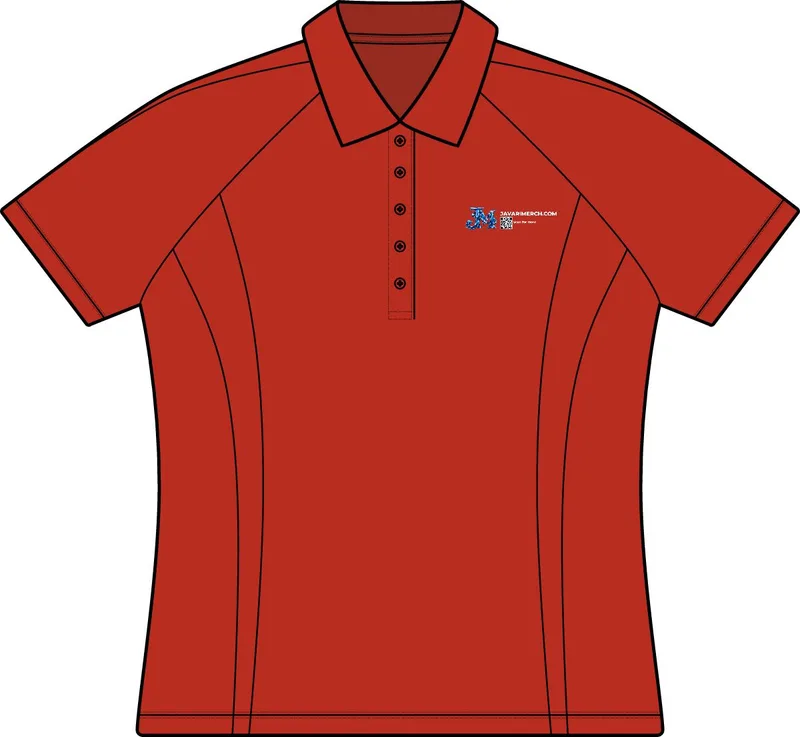 Women's PosiCharge Micro-Mesh Colorblock Polo in Black/ Red