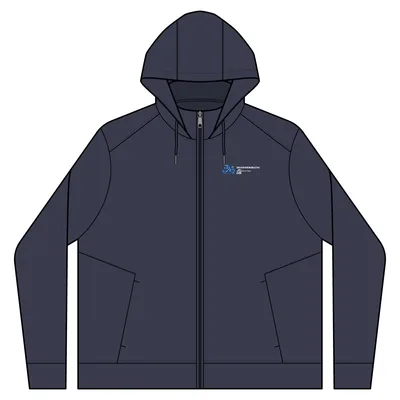 Smooth Fleece Hooded Jacket in River Blue Navy