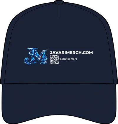 Five-Panel Snapback with Perforated Cap in Navy