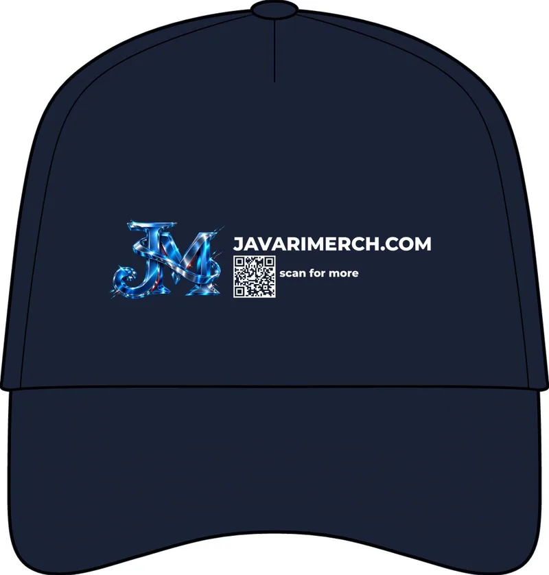 Five-Panel Snapback with Perforated Cap in Navy
