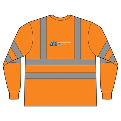 ANSI 107 Class 3 Long Sleeve Snag-Resistant Reflective T-Shirt in Safety Orange