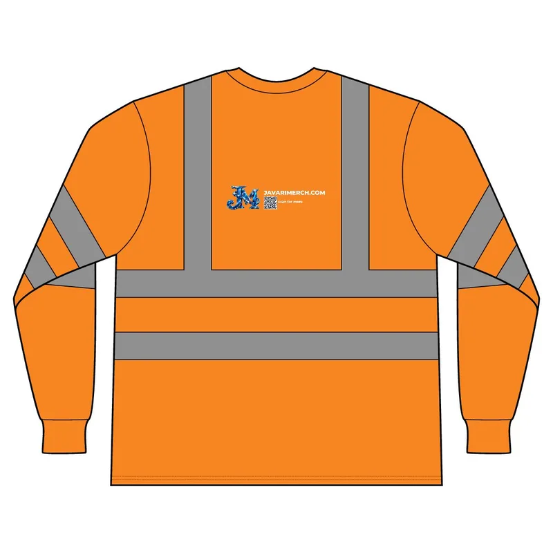 ANSI 107 Class 3 Long Sleeve Snag-Resistant Reflective T-Shirt in Safety Orange