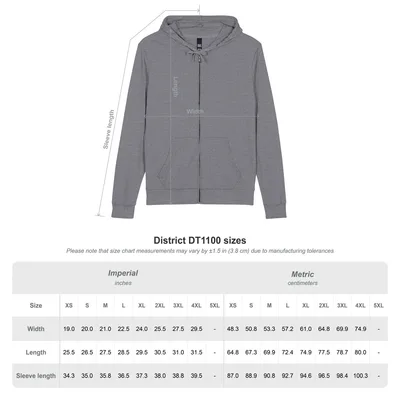 District® Unisex Jersey Full-Zip Hoodie in Dark Heather Grey